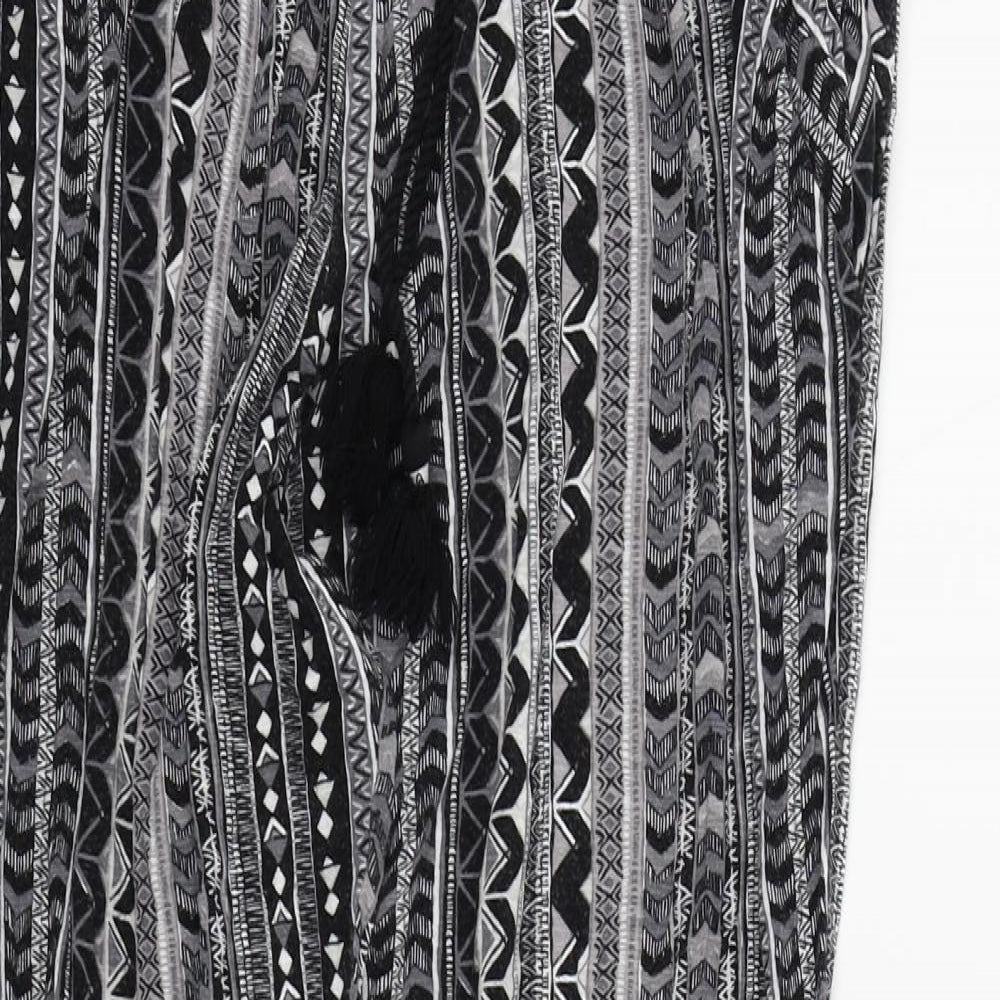 TU Womens Black Geometric  Trousers  Size 14 L27 in