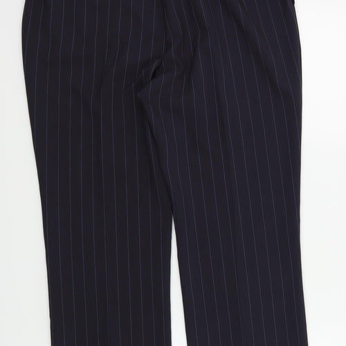 Preworn Womens Blue Striped  Trousers  Size 12 L27 in