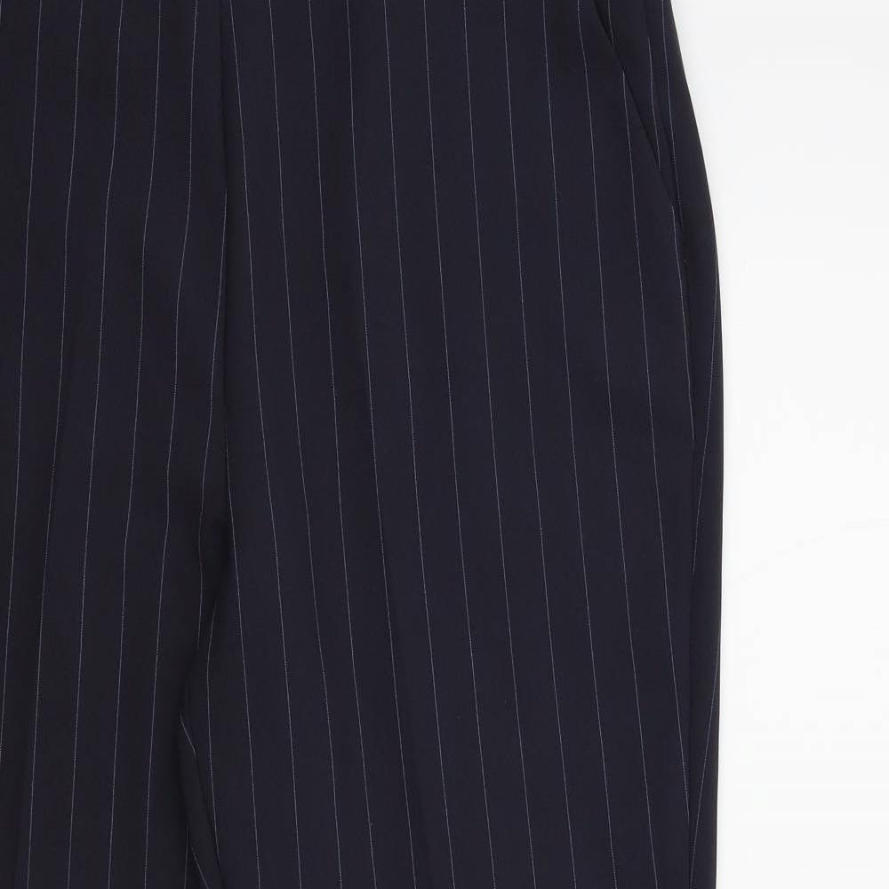 Preworn Womens Blue Striped  Trousers  Size 12 L27 in