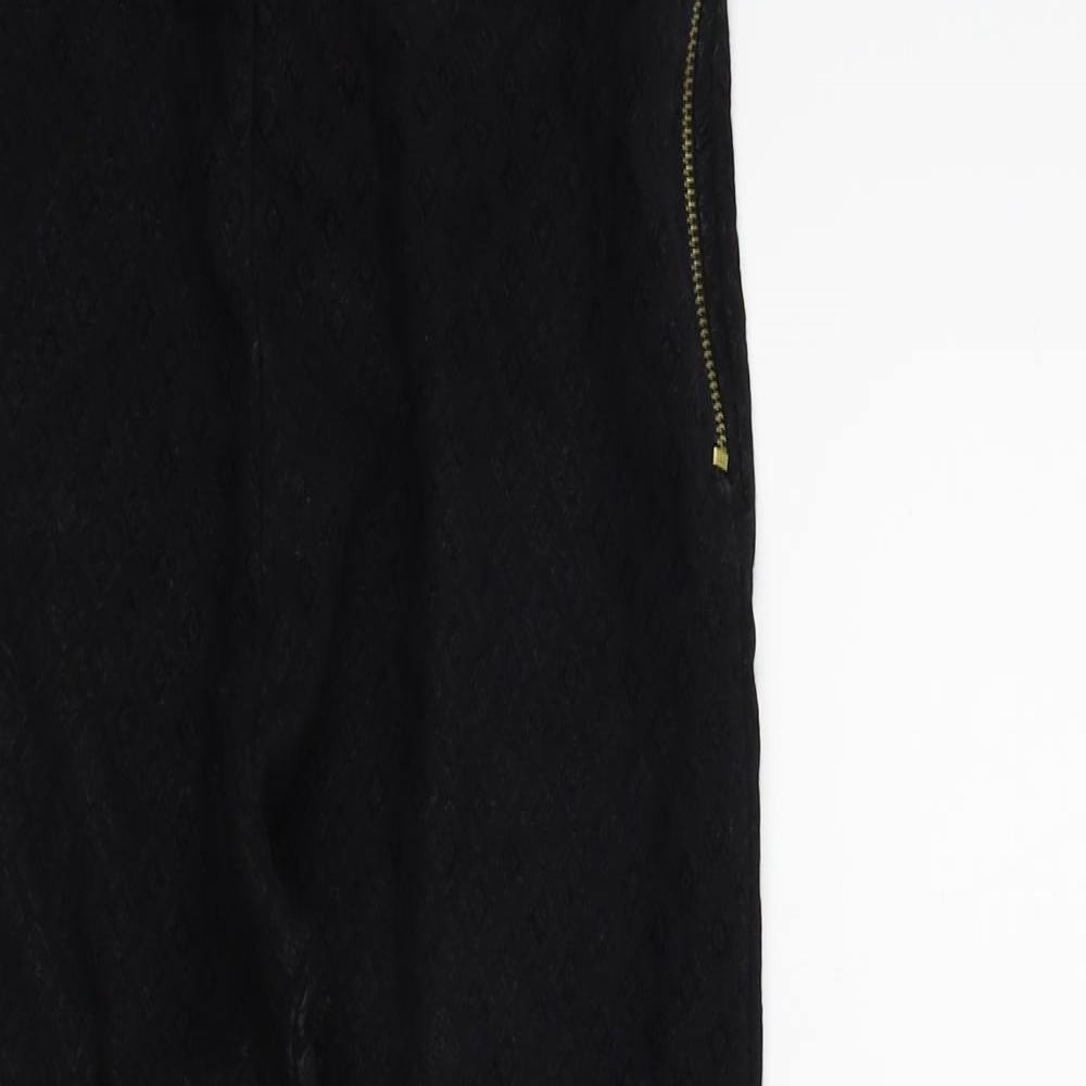 Topshop Womens Black Geometric  Trousers  Size 12 L24 in