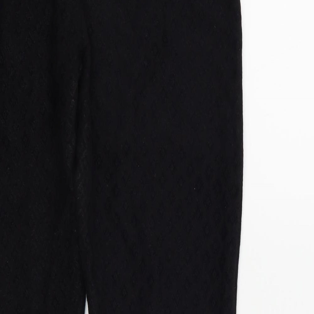 Topshop Womens Black Geometric  Trousers  Size 12 L24 in