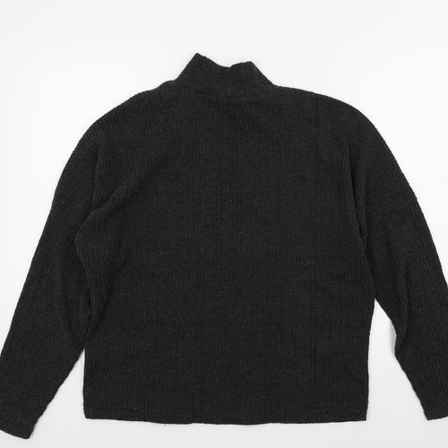Pieces Womens Grey   Henley Jumper Size L