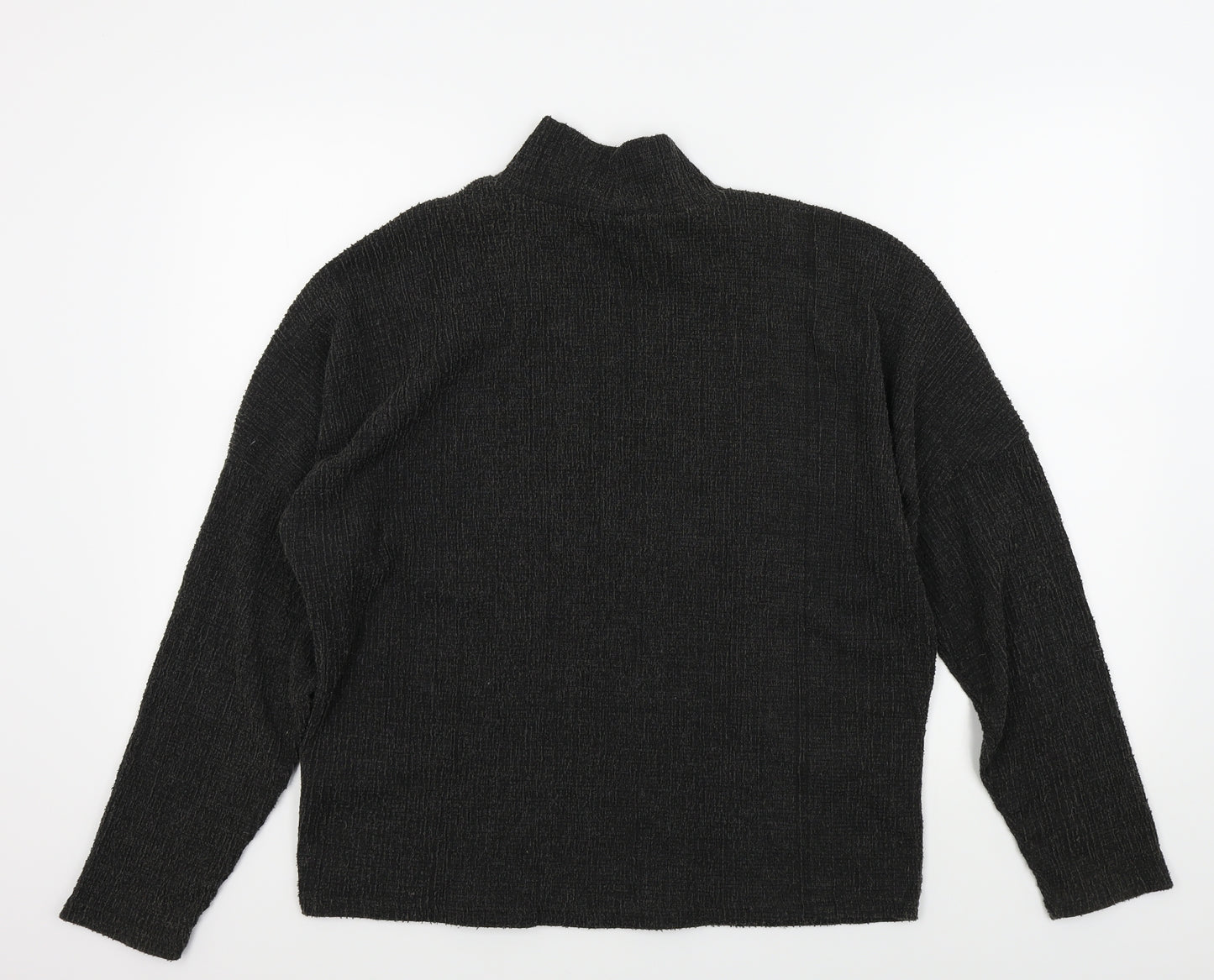 Pieces Womens Grey   Henley Jumper Size L