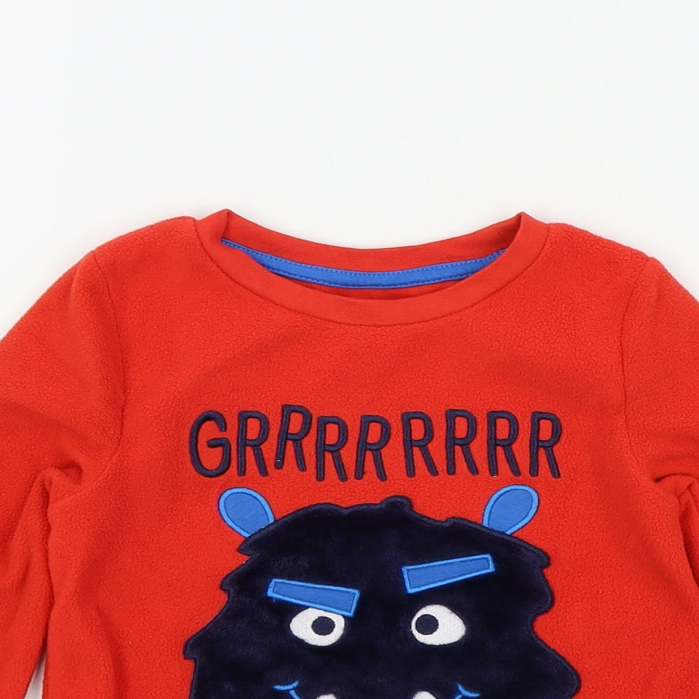 George Boys Red Houndstooth  Pullover Jumper Size 2 Years