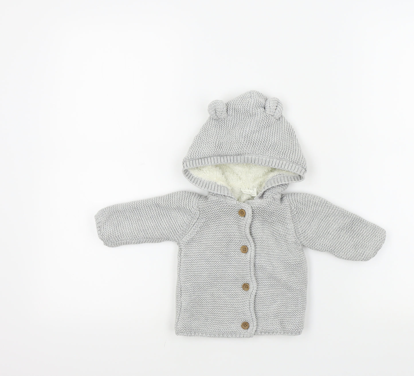 F&F Boys Grey   Cardigan Jumper Size 0-3 Months