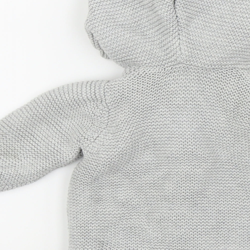 F&F Boys Grey   Cardigan Jumper Size 0-3 Months