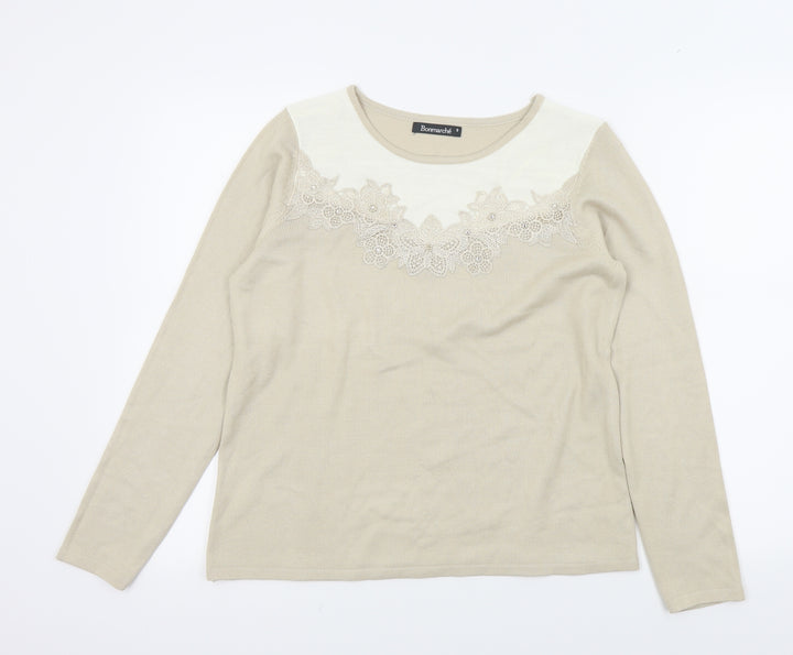 Bonmarché Womens Beige Pullover Jumper Size S