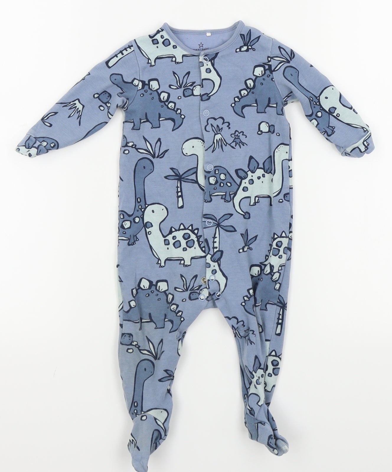 NEXT Baby Blue Colourblock  Babygrow One-Piece Size 9-12 Months