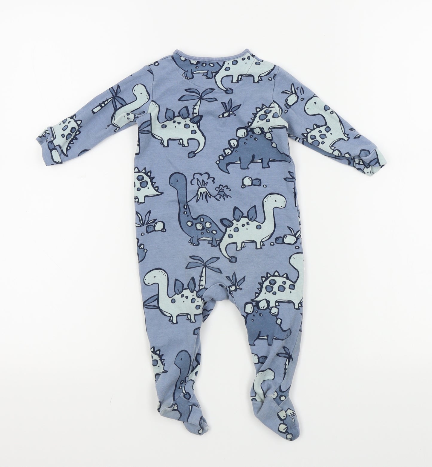 NEXT Baby Blue Colourblock  Babygrow One-Piece Size 9-12 Months