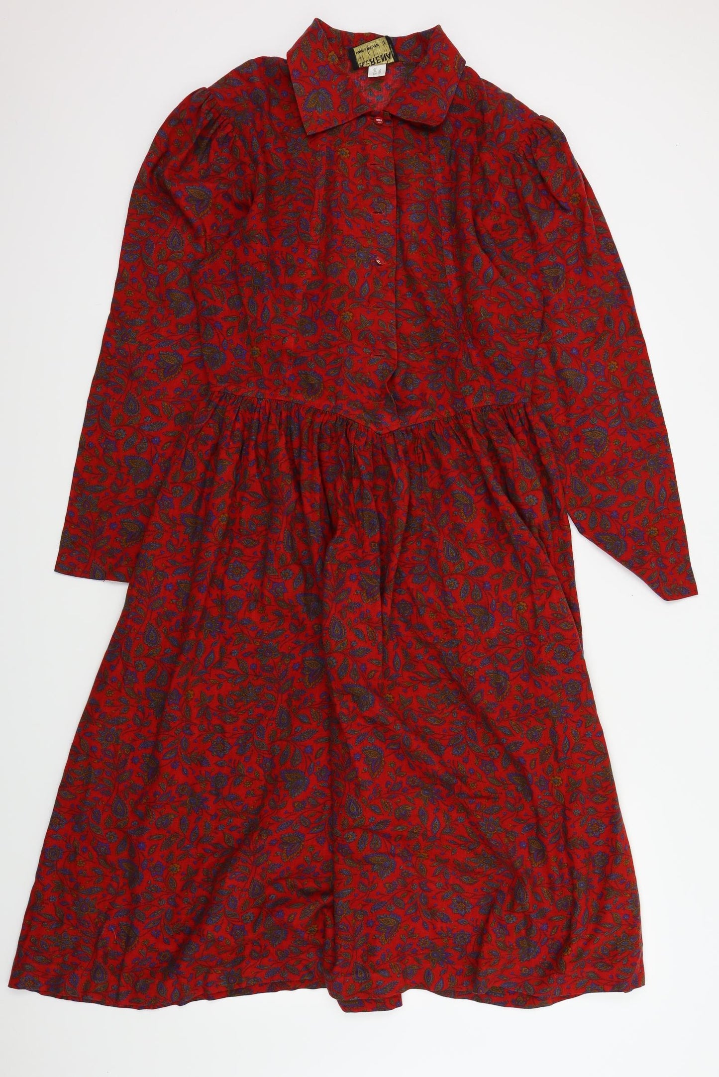 KERENA Womens Red Paisley  Fit & Flare  Size 12