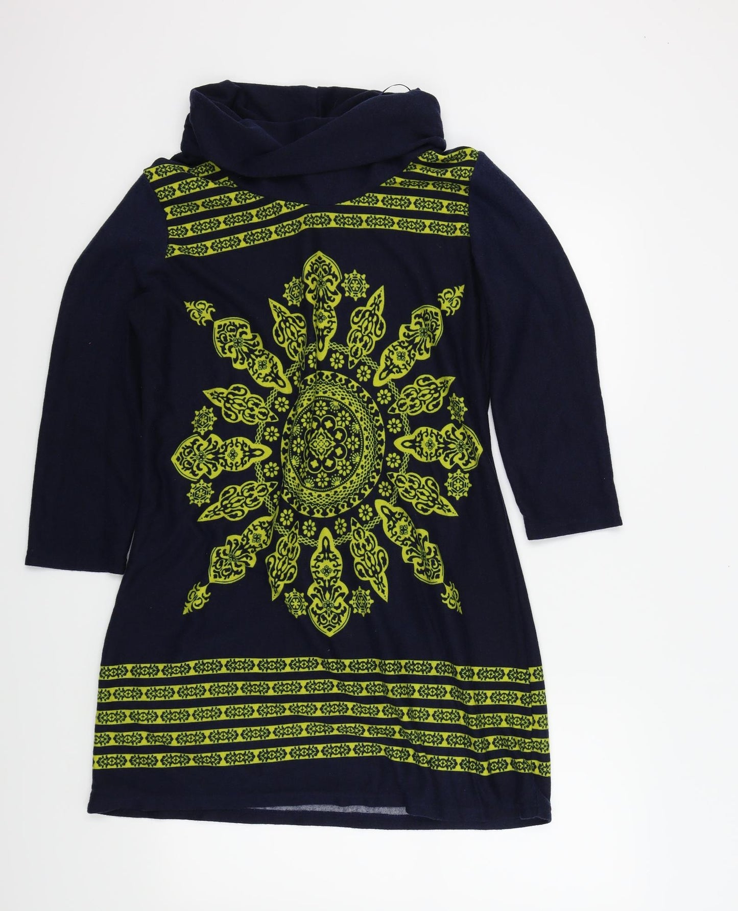 Epilogue Womens Blue Geometric  Pullover Jumper Size 16