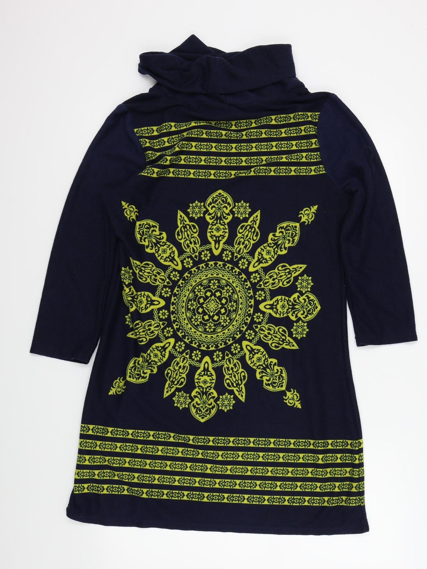 Epilogue Womens Blue Geometric  Pullover Jumper Size 16