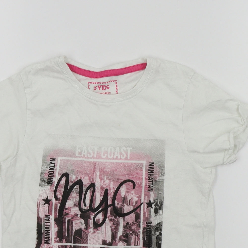 YD Girls White   Basic T-Shirt Size 10 Years  - NYC