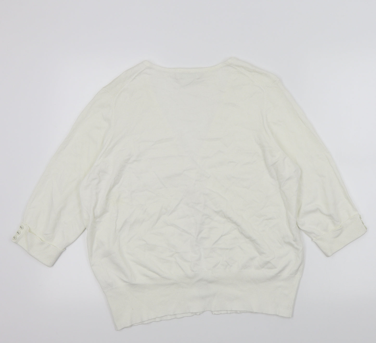 M&S Womens White   Cardigan Jumper Size 22
