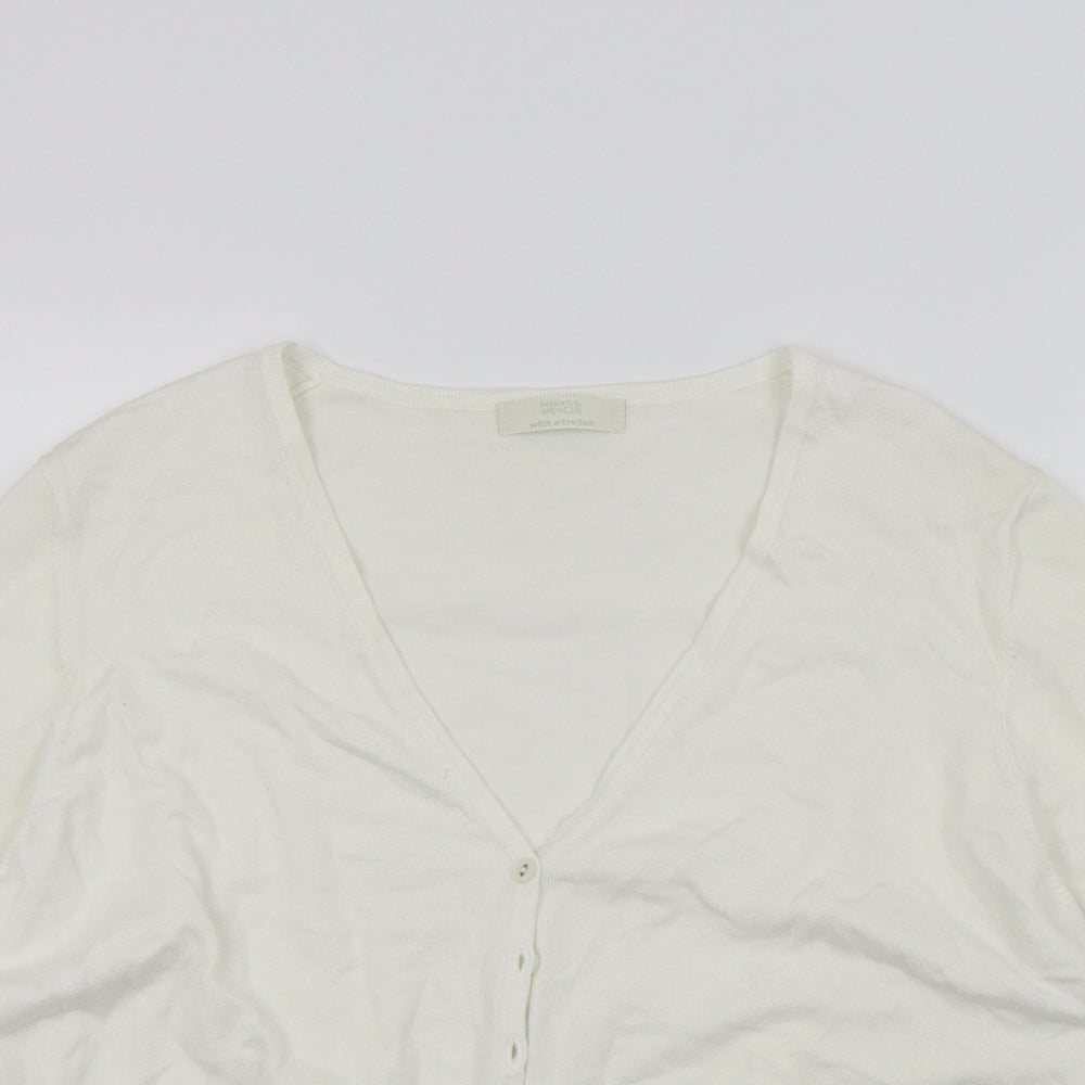 M&S Womens White   Cardigan Jumper Size 22