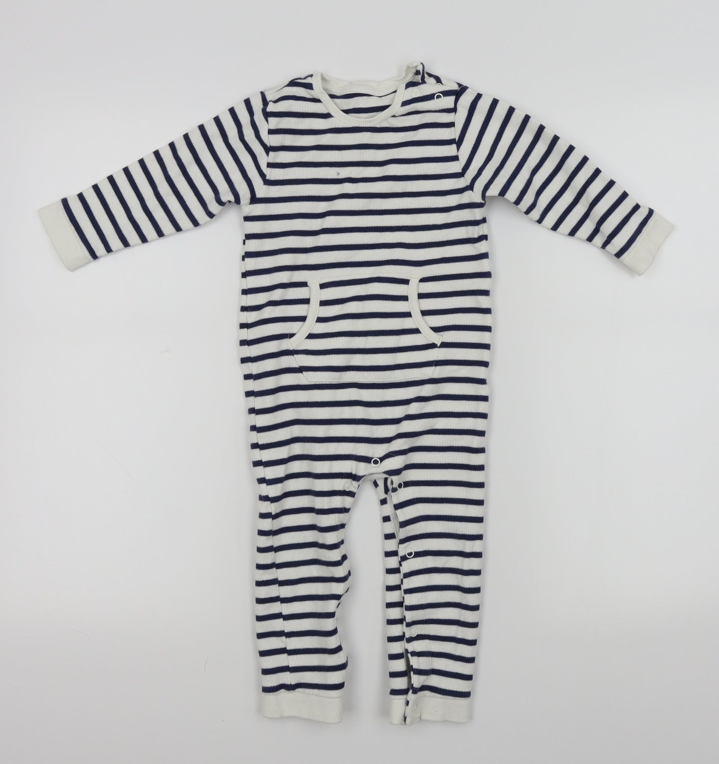 M&S Baby White Striped  Babygrow One-Piece Size 12-18 Months