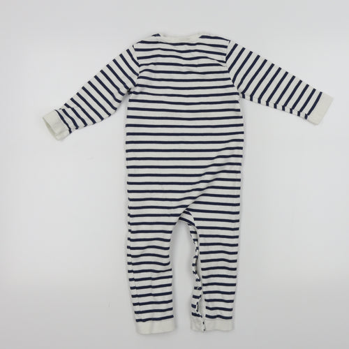 M&S Baby White Striped  Babygrow One-Piece Size 12-18 Months