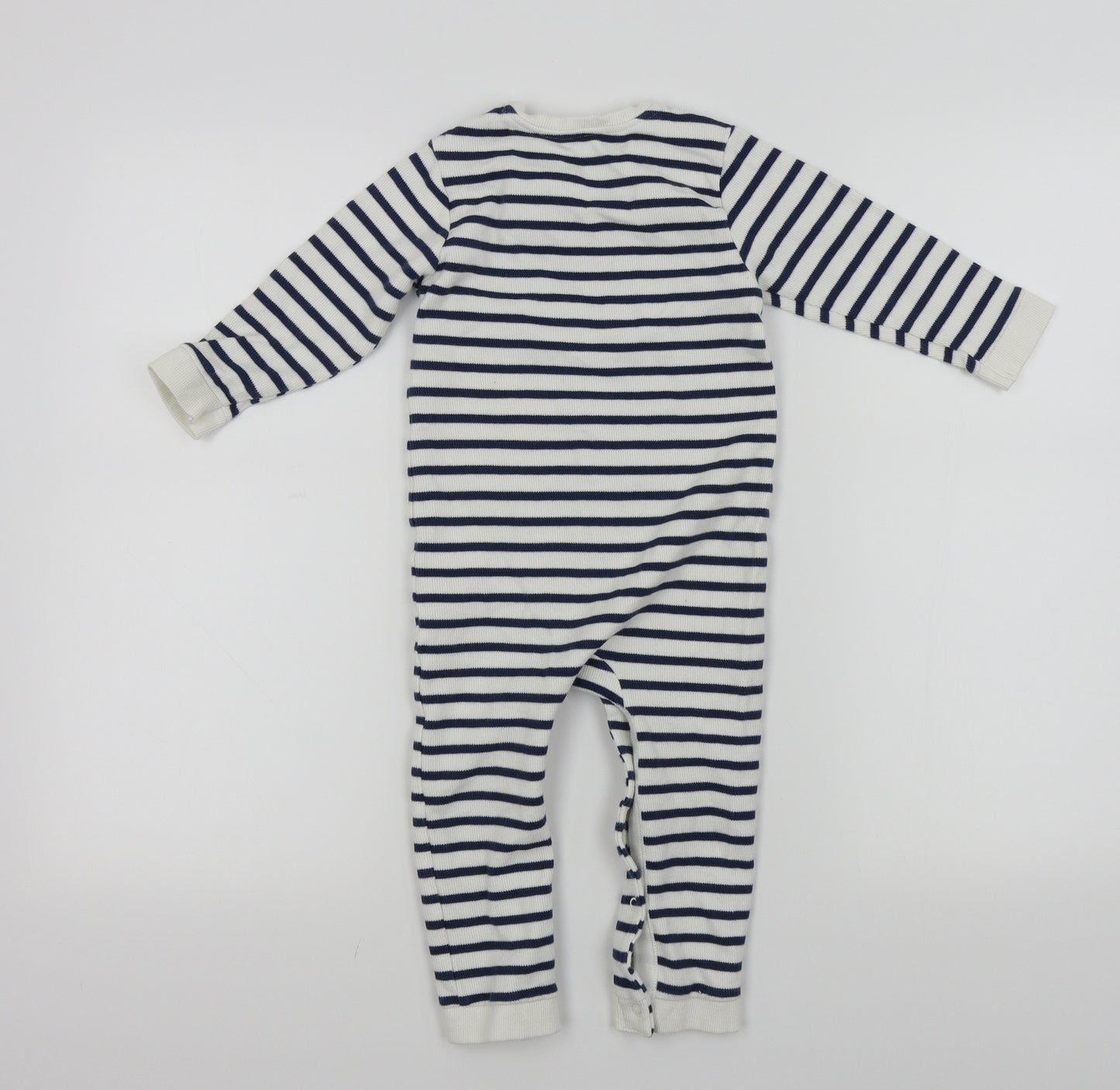 M&S Baby White Striped  Babygrow One-Piece Size 12-18 Months