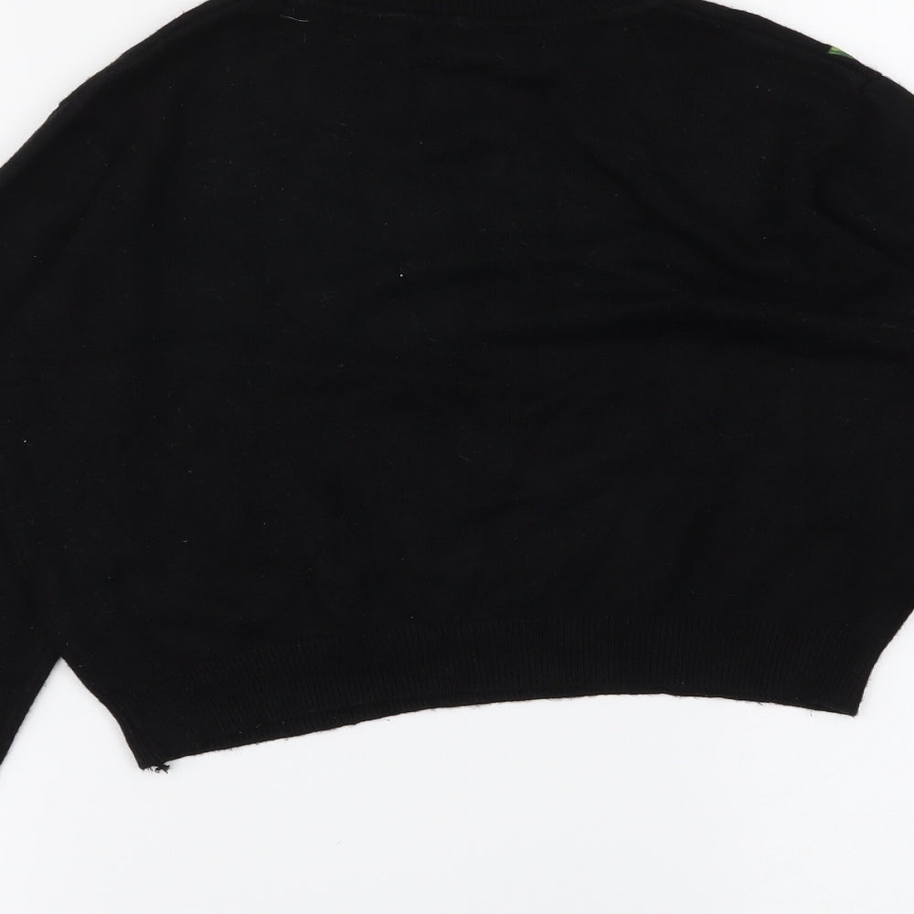 Primark Womens Black Floral  Basic T-Shirt Size 8