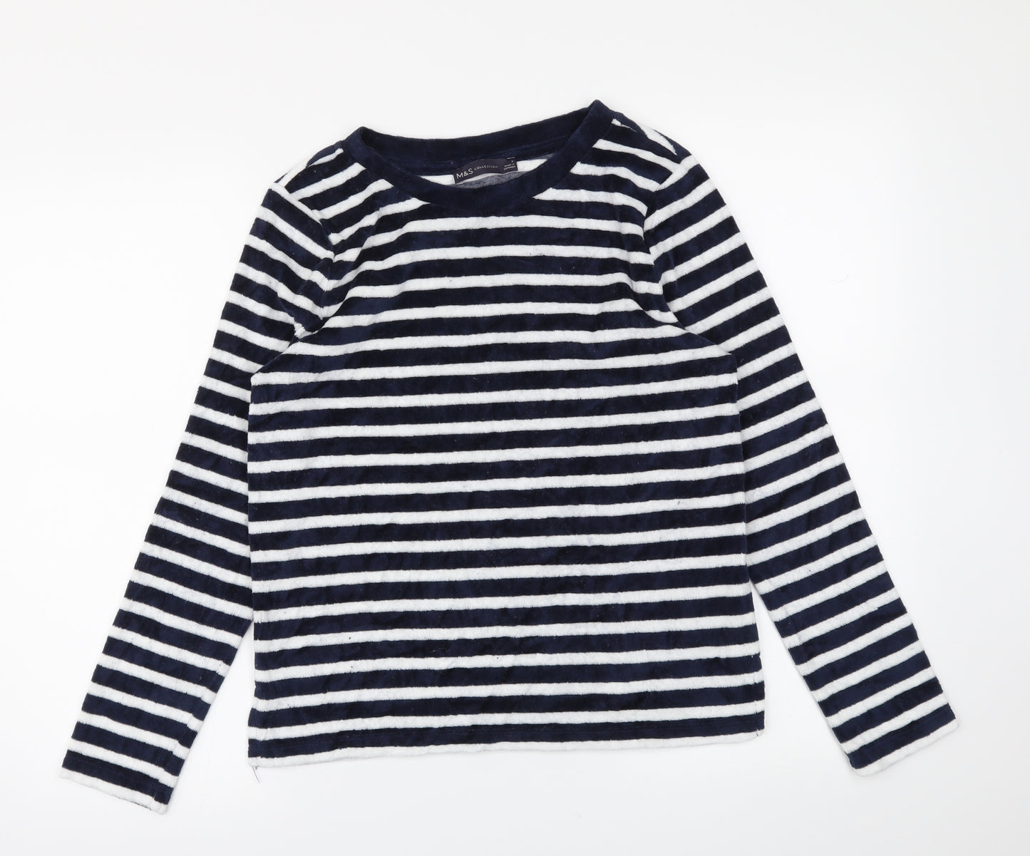 m&s Womens Blue Striped  Basic T-Shirt Size 6