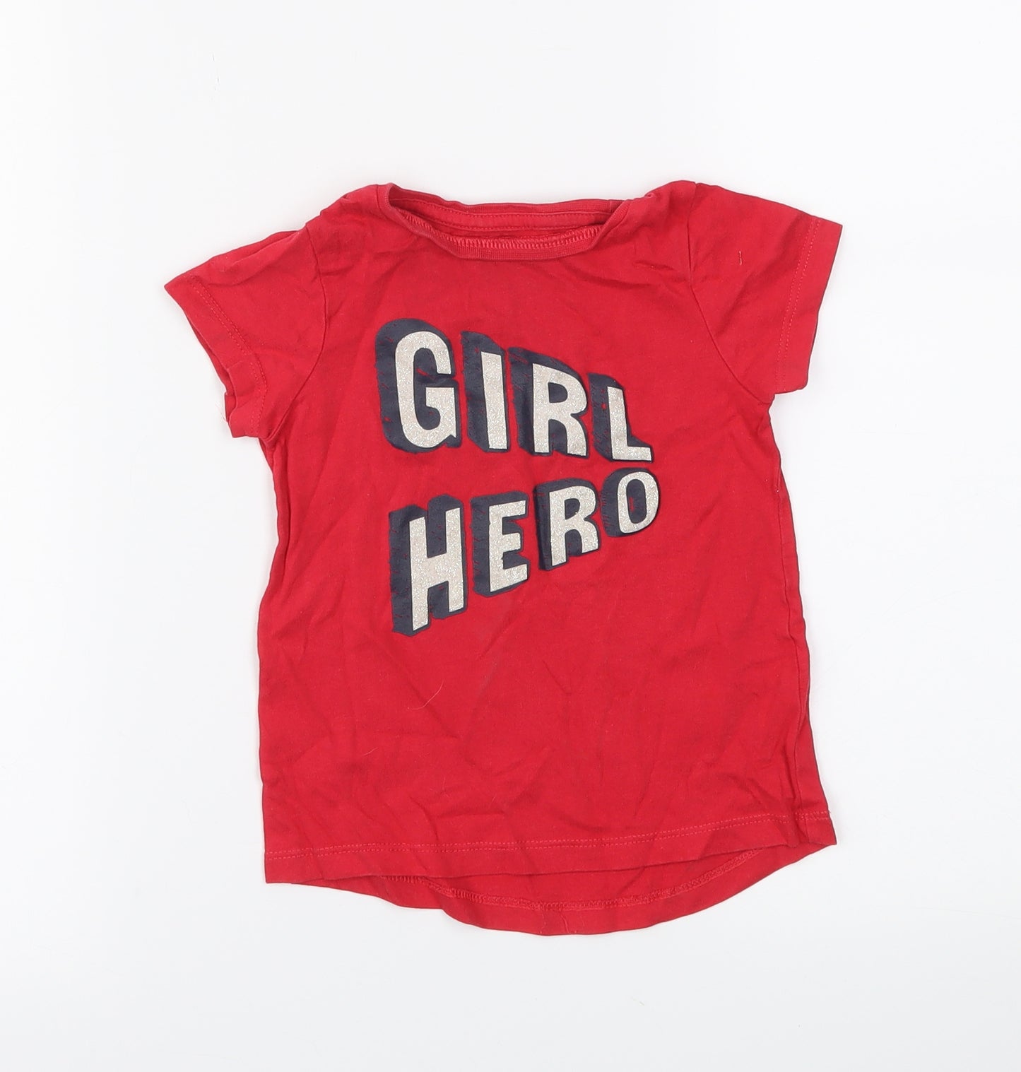 Nutmeg Girls Red   Basic T-Shirt Size 2-3 Years