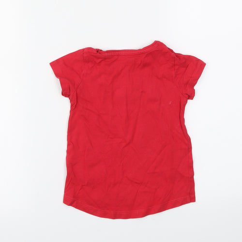 Nutmeg Girls Red   Basic T-Shirt Size 2-3 Years