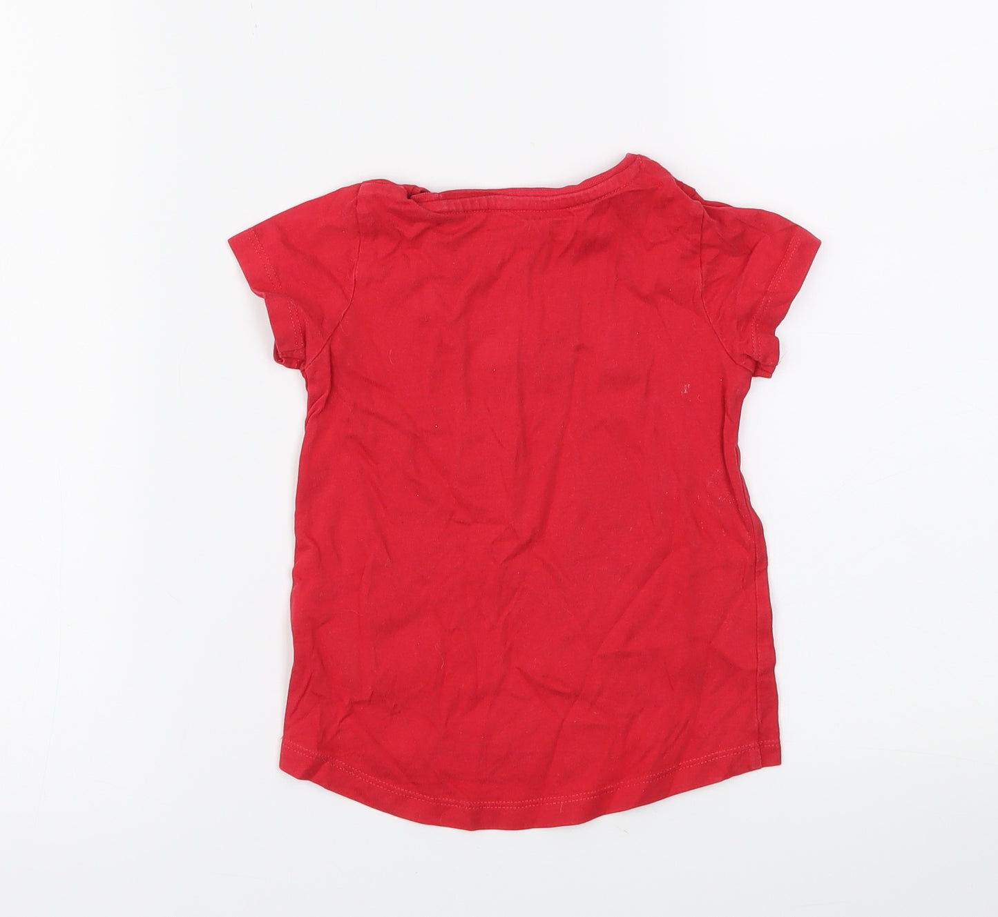 Nutmeg Girls Red   Basic T-Shirt Size 2-3 Years
