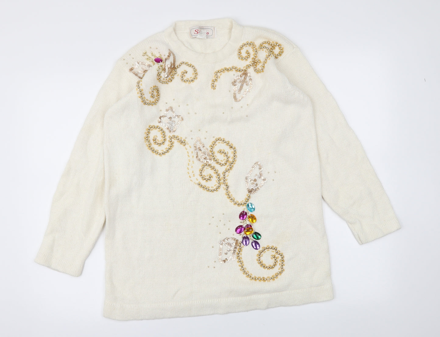 Sanco Womens Ivory   Pullover Jumper Size M