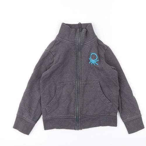 United Colours  Girls Grey   Full Zip Jumper Size 2XS