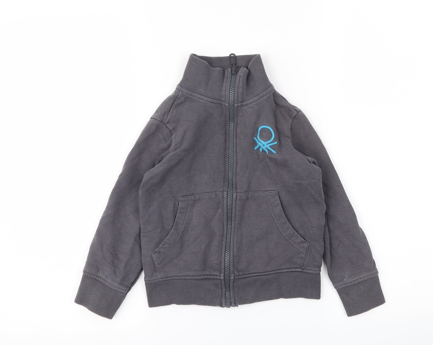 United Colours  Girls Grey   Full Zip Jumper Size 2XS