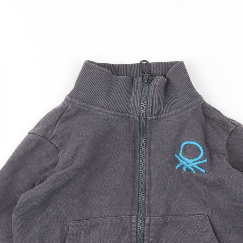 United Colours  Girls Grey   Full Zip Jumper Size 2XS
