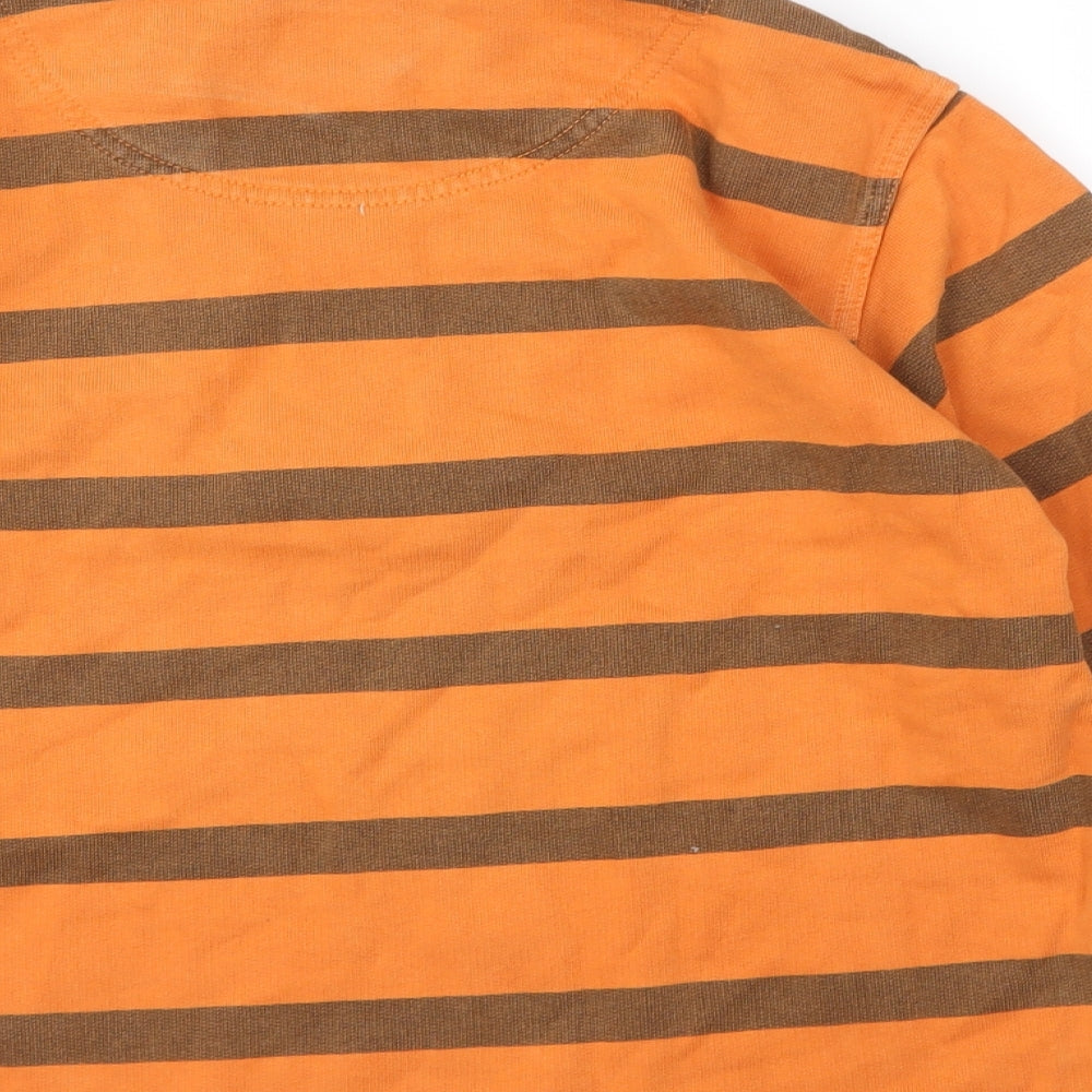 Mini Boden Boys Orange Striped  Pullover Jumper Size 7-8 Years
