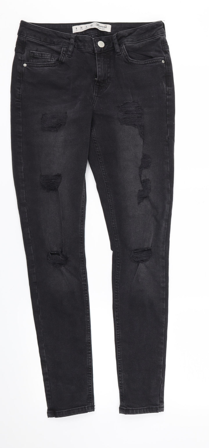 DENIM &CO Womens Black Skinny Jeans Size 8 L29 in