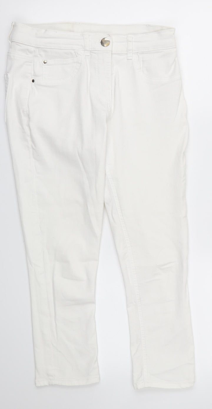 George Womens White Straight Jeans Size 10 L22 in