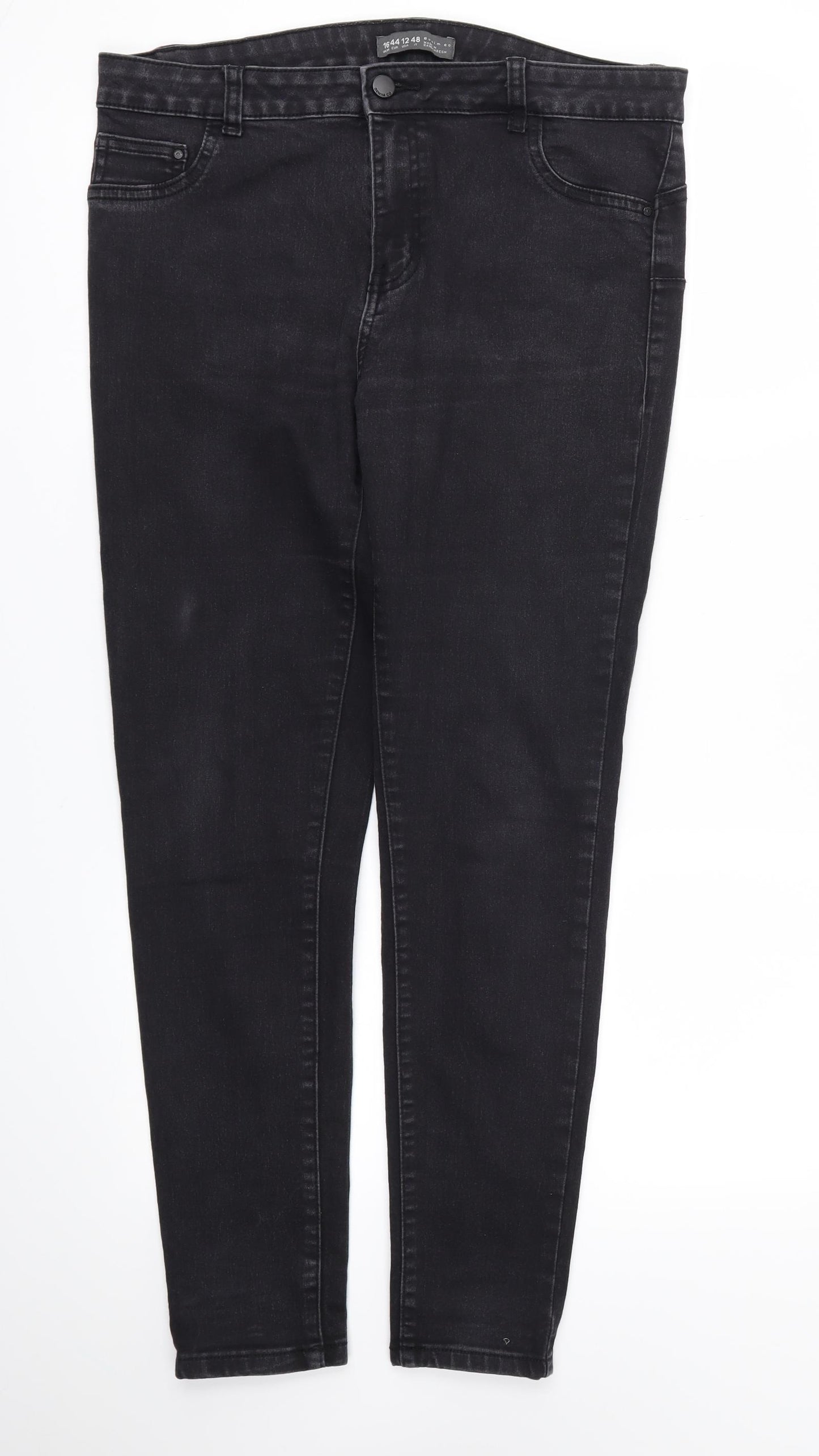 Denim & Co. Womens Black   Skinny Jeans Size 16 L28 in