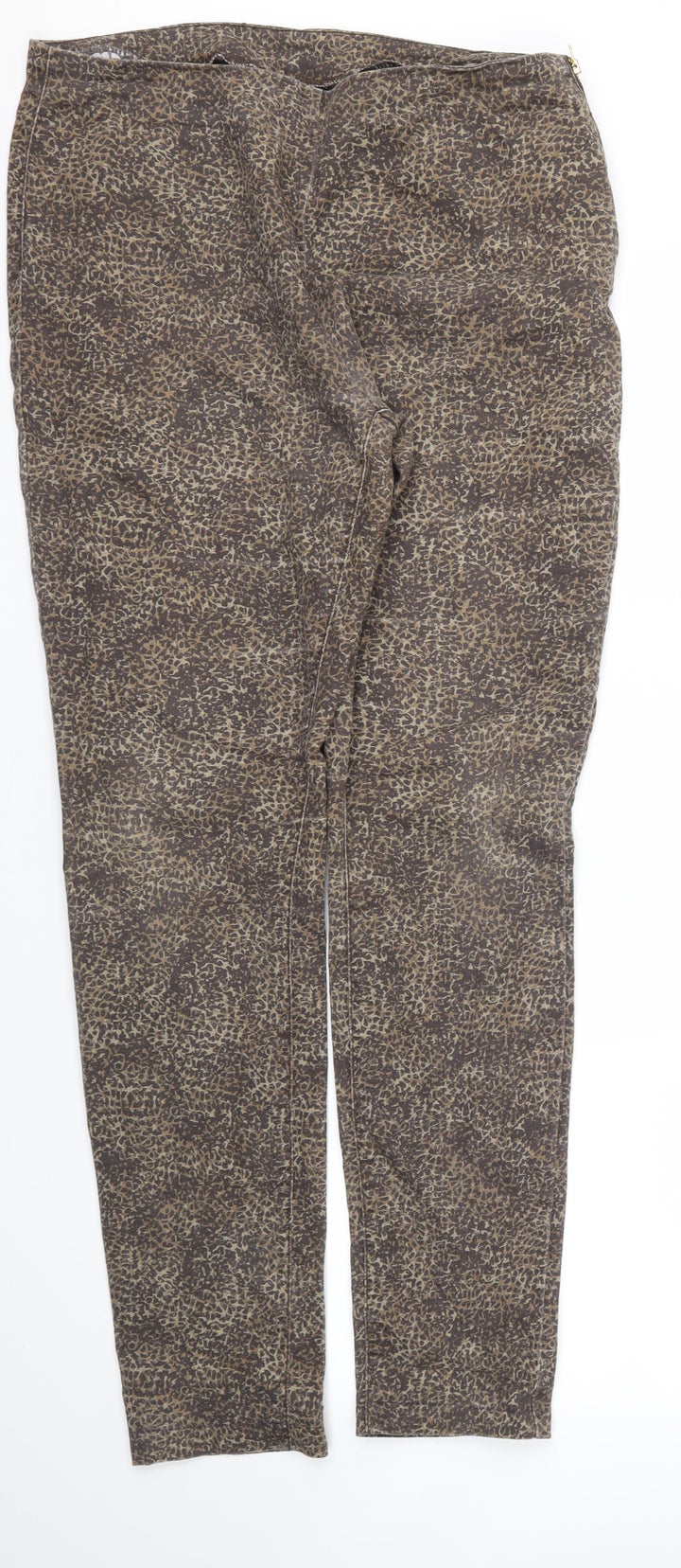 benotti Womens Brown Animal Print Skinny Jeans Size 12 L29 in