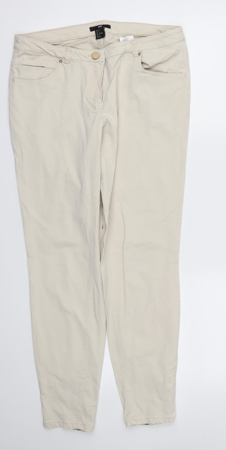 H&M Womens Ivory   Skinny Jeans Size 8 L27 in