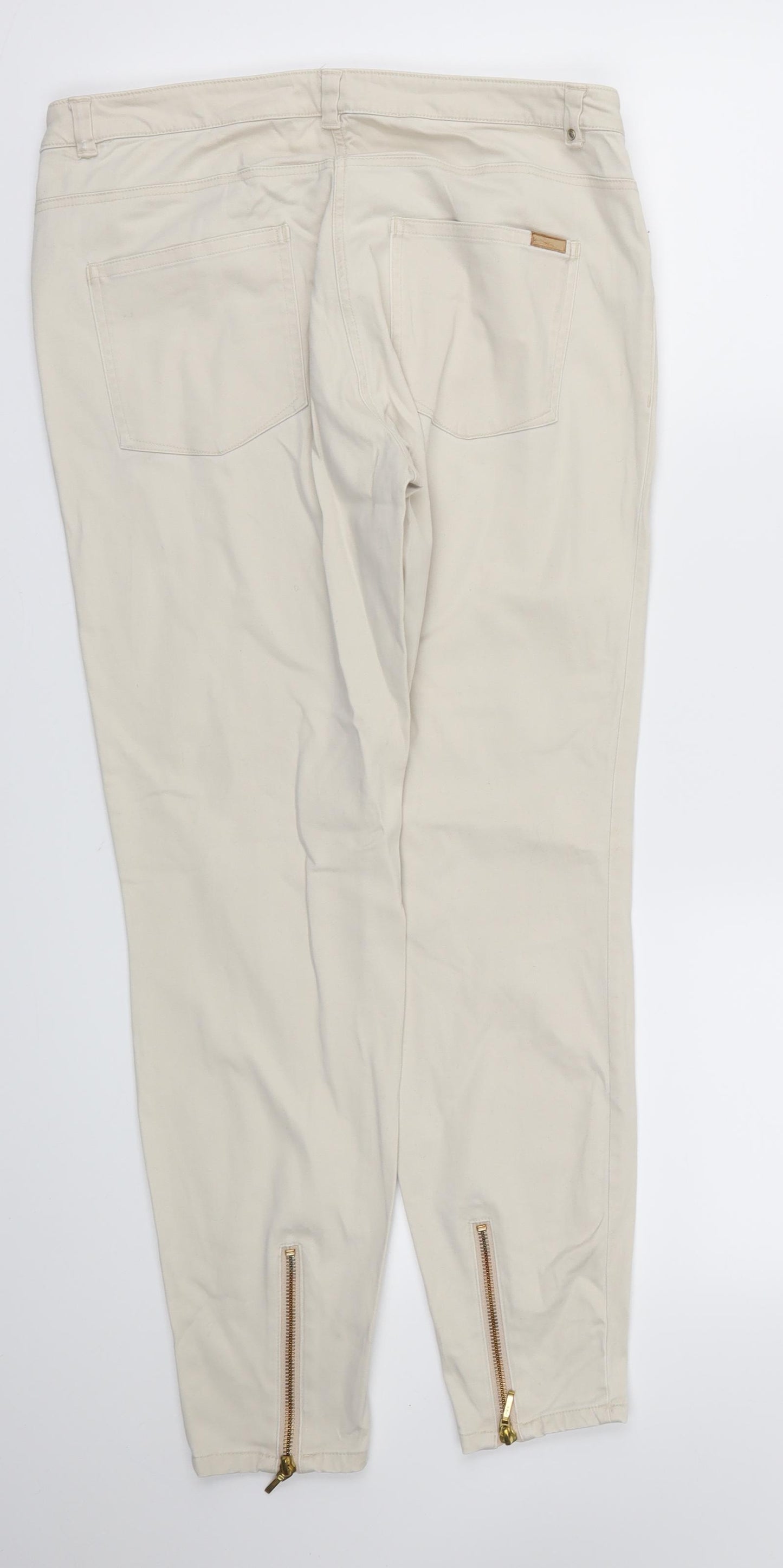H&M Womens Ivory   Skinny Jeans Size 8 L27 in