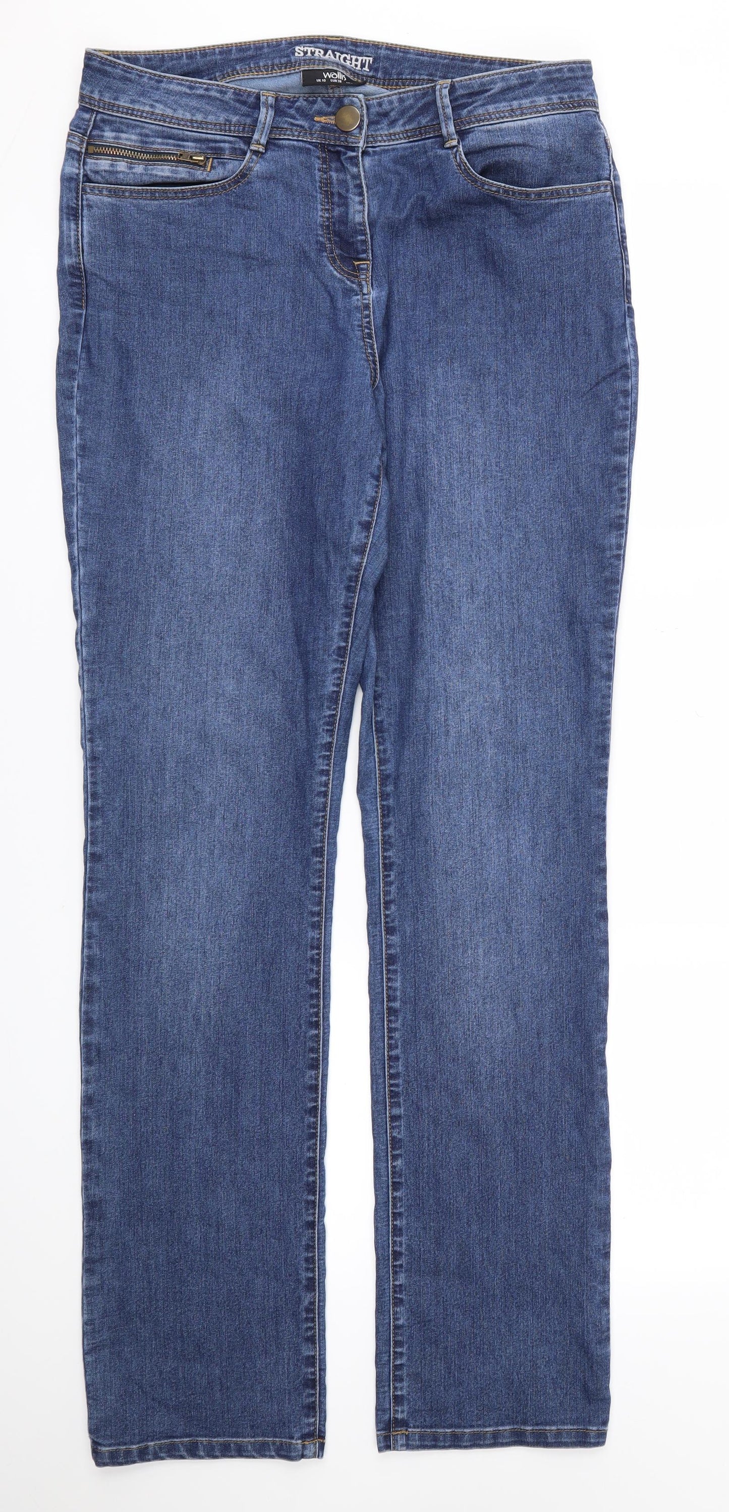 Wallis Womens Blue   Straight Jeans Size 10 L32 in