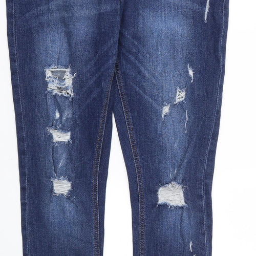 DENIM & CO  Womens Blue Houndstooth  Skinny Jeans Size 12 L30 in