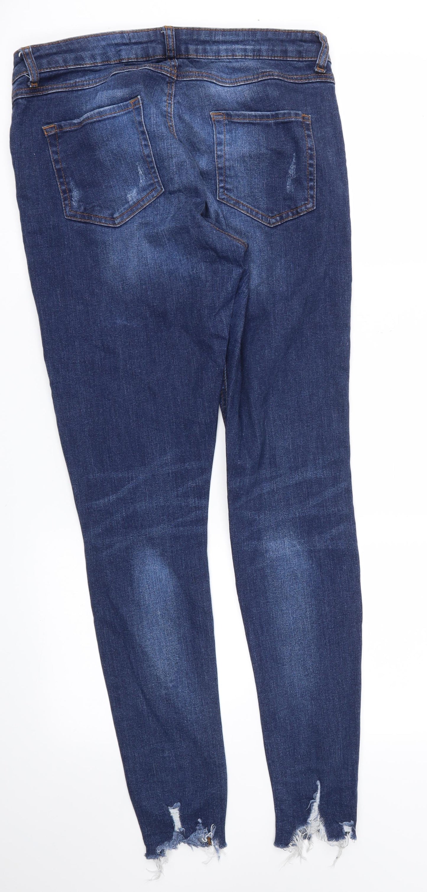 DENIM & CO  Womens Blue Houndstooth  Skinny Jeans Size 12 L30 in