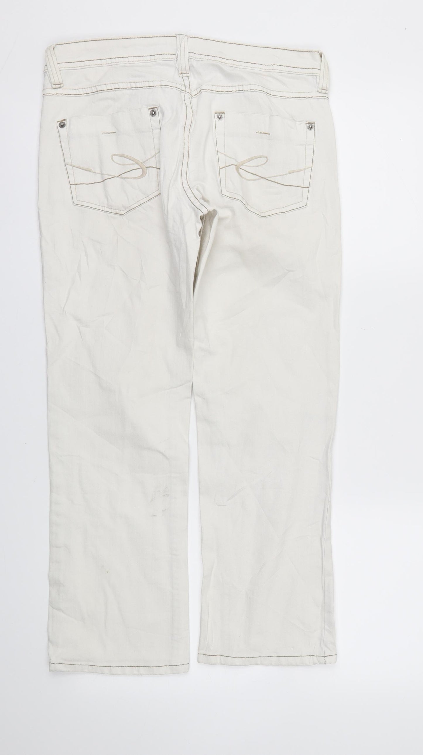 FIVE Womens Ivory   Skinny Jeans Size 10 L25 in