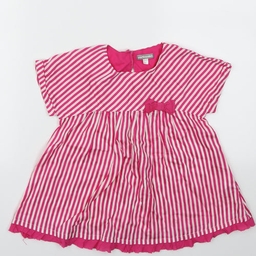 Vertbaudet Girls Pink Striped  Fit & Flare  Size 5-6 Years