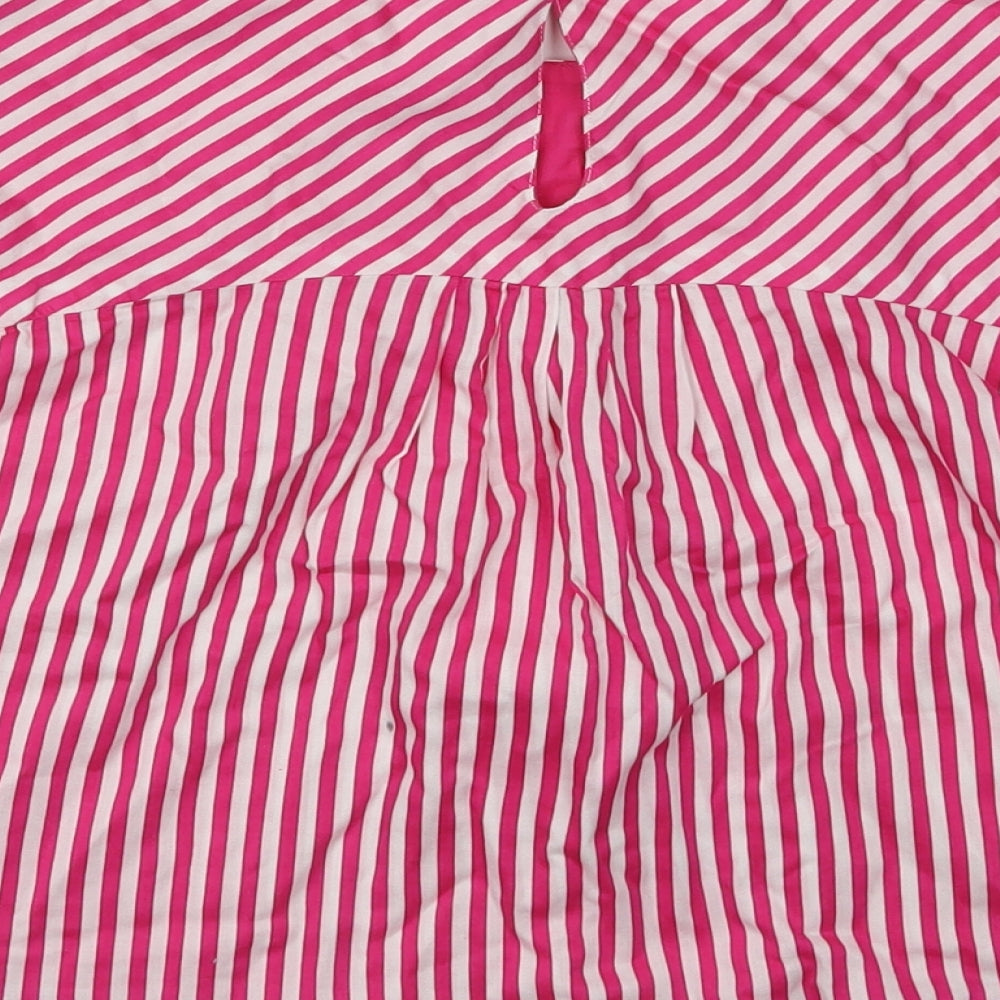 Vertbaudet Girls Pink Striped  Fit & Flare  Size 5-6 Years