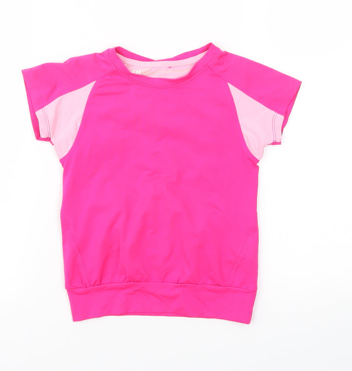 H&M Girls Pink   Basic T-Shirt Size 3-4 Years
