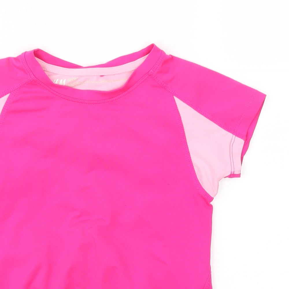 H&M Girls Pink   Basic T-Shirt Size 3-4 Years