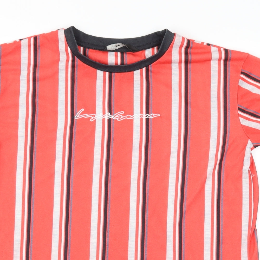 George Boys Red Striped  Basic T-Shirt Size 13-14 Years