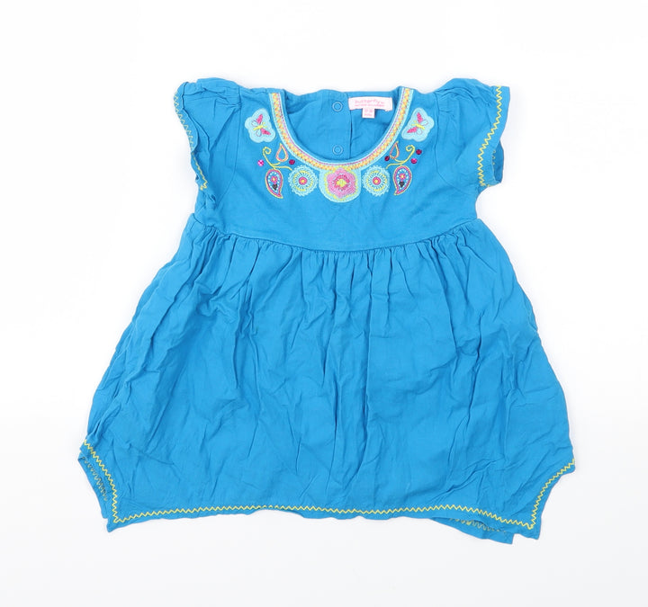 Butterfly Girls Blue Animal Print  Fit & Flare  Size 12-18 Months