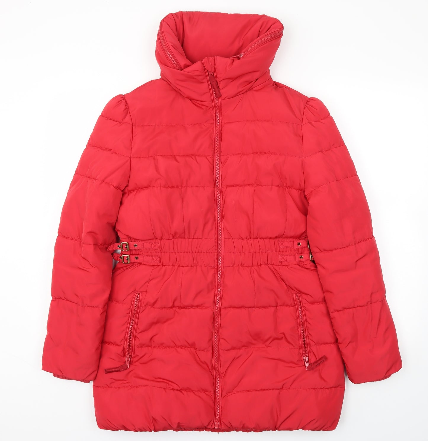 M&S Girls Red   Basic Coat Coat Size 13-14 Years