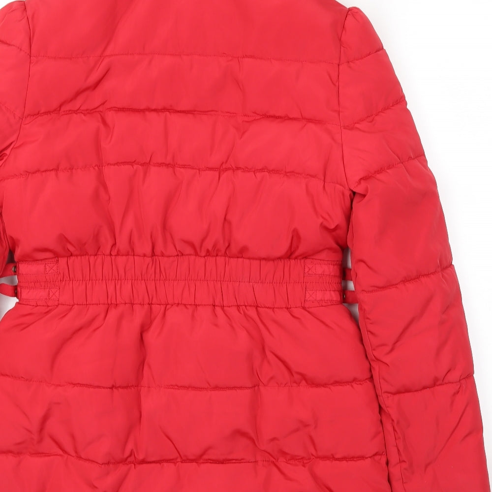 M&S Girls Red   Basic Coat Coat Size 13-14 Years